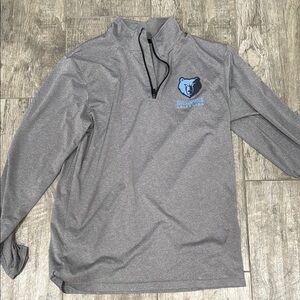 Gray Quarter-Zip Pullover with Blue Logo
